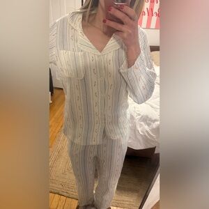 Women's Striped Pajama Set - Cream
